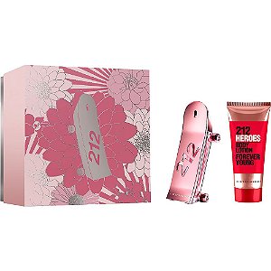 Kit Perfume Carolina Herrera 212 Heroes EDP 80mL + Loção Corporal 100mL - Feminino