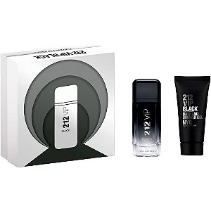 Kit Perfume Carolina Herrera 212 VIP Black EDP 100mL + Gel de Banho 100mL - Masculino