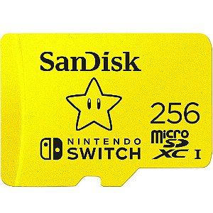 Memória Micro SD SanDisk Nintendo Switch 100-90 MB/s 256 GB (SDSQXAO-256-GNCZN)