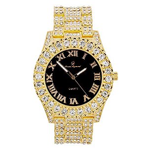 Relógio Masculino Charles Raymond ST10327 RN Single (Gold Black Panther)