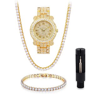 Relógio Masculino Techno Pave WBCH-7341-402 GOLD