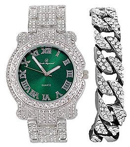 Relógio Masculino Charles Raymond L0504B (L0504RNB Cuban Slv Money Green)