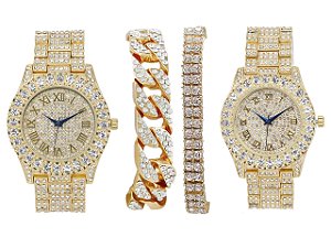 Relógio Masculino Charles Raymond ST10325/ST10364 His&Hers(ST10327Gld Gld)