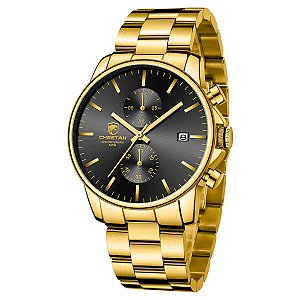 Relógio Masculino GOLDEN HOUR CH-1604M-G-G-B