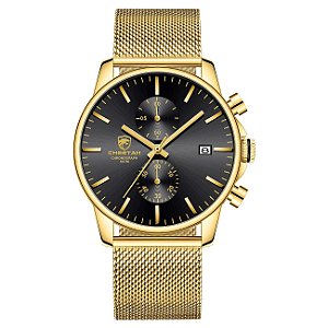 Relógio Masculino GOLDEN HOUR CH-1604S-G-B-G