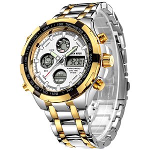 Relógio Masculino GOLDEN HOUR TM-GH-108-S-G-W