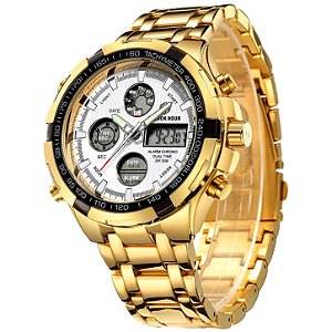 Relógio Masculino GOLDEN HOUR TM-GH-108-G-W