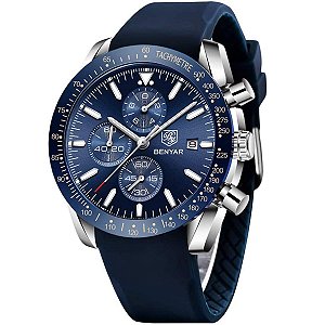 Relógio Masculino BY BENYAR BY-5140-Silicone Blue