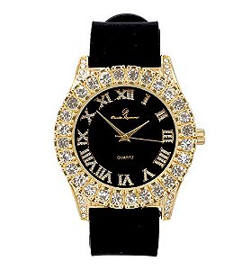 Relógio Masculino Charles Raymond ST10327 RN Single (ST10357 Gold Black)