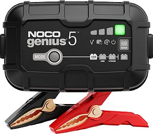 NOCO GENIUS5, Carregador de Bateria Inteligente de 5A para Carros, Carregador Automotivo de 6V e 12V, Mantenedor de Bateria, Carregador Lento, Carregador Flutuante e