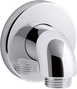 KOHLER 22172-CP Purist Stillness Cotovelo de Abastecimento para Montagem na Parede com Válvula de Verificação para Mangueira de Chuveiro Manual, Cotovelo de Chuveiro Manual, Cromado Polido
