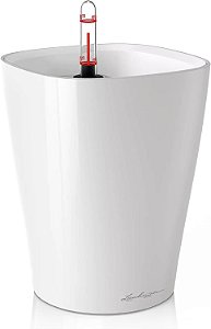 Vaso para Plantas Lechuza 14900 Deltini com Autopotagem para Uso Interno e Externo, 6 x 6 x 7, Branco