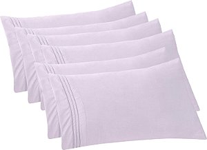 Fronhas de Almofada Sólidas 6-PACK de Conforto Elegante 1500 Fios de Qualidade Egípcia - Fácil Cuidado, Tecido Suave, Resistente a Rugas e Manchas, Fácil de Coloc