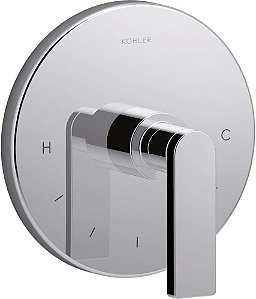 Kohler K-T73133-4-CP T73133-4-CP Composed Termostático Trim com Alavanca, Válvula não Incluída, Cromado Polido, 1