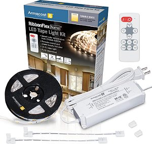 Kit de luz de fita LED branco sintonizável para casa da Armacost Lighting 421501 com controle remoto, 16 ft