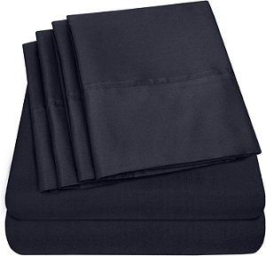 Lençóis de Cama Tamanho Twin - Conjunto de Lençóis Twin 1500 Supreme Collection em Microfibra Fina Escovada com 4 Peças e Bolso Profundo - 1 CASE DE TRAVESSEIRO EXTRA, ÓTIMO VAL