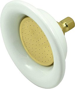Cabeça de chuveiro Kingston Brass P60PB Designer Trimscape Sunflower Victorian, latão polido 6.25 x 6.25 x 4