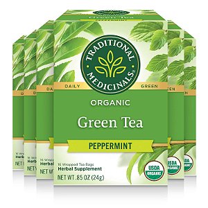 Chá verde orgânico de Hortelã-pimenta Traditional Medicinals, 0.85 Oz (pacote com 6)