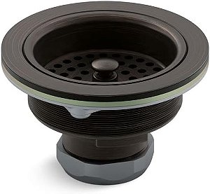 Peneira de Pia Duostrainer Kohler K-8799-2BZ, Cor Bronze Esfregado com Óleo, 1,5 polegadas, Bronze Esfregado com Óleo