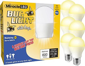 Milagre LED 602051 Luz Âmbar para Insetos de Ângulo Largo 6-Pack Substituindo 65W Inundações/Pontos