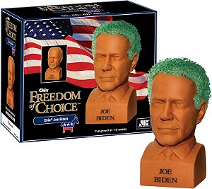 Chia Pet Joe Biden com Pacote de Sementes, Vaso de Cerâmica Decorativo, Fácil de Fazer e Divertido de Cultivar, Presente Novidade, Perfeito para Qualquer Ocasião, Terra Cota.
