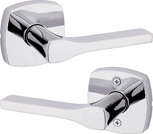 Maçaneta de Passagem Interior Kwikset Tripoli, Maçaneta para Portas de Armário e Corredor, Maçaneta Reversível sem Trava, Cromada Polida