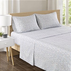 Conjunto de lençóis de algodão 100% Comfort Spaces respirável, leve, macio com bolso elástico de 14 que se ajusta a colchões de até 16, roupa de cama aconchegante para todas as