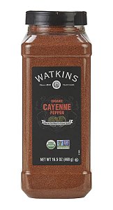 Especiaria gourmet Watkins, pimenta caiena orgânica, tamanho de serviço de alimentos a granel, 16,5 oz (pacote de 1)