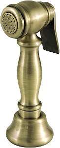 Kingston Brass CCRP1K3SPR Torneira de Cozinha Vintage com Pulverizador Lateral, Latão Antigo