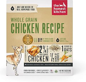 Alimento para cães desidratado de frango de grãos inteiros The Honest Kitchen, caixa de 2 lb