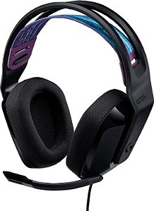 Fone de ouvido para jogos com fio Logitech G335, com microfone Flip to Mute, entrada de áudio de 3,5 mm, almofadas de espuma com memória, leve, compatível com PC, PlayStation, Xbox, Nintendo Switch - Pre