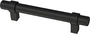 Puxador de armário de barra envolvida simples da Franklin Brass, preto, 3-3/4 pol (96 mm), alça de gaveta, embalagem com 10 unidades, P46650K-FB-B