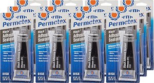 Permatex 81158-12PK Selante de Adesivo de Silicone Preto, Tubo de 3 oz. (Pacote com 12 unidades)