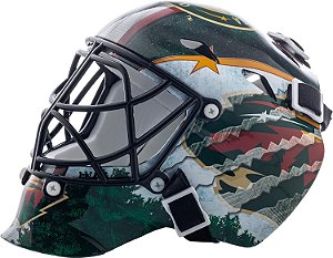 Máscara de Goleiro de Hóquei em Miniatura com Logotipo da Equipe da NHL e Estojo - Máscara de Goleiro colecionável com Logos Oficiais e Cores da NHL