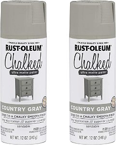 Rust-Oleum 302593A2 Tinta em Spray Ultra Matte Chalked, 2 Pacotes, Cinza Country, 24 Onças.