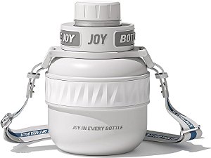 Garrafa de Água de Aço Inoxidável BOTTLE JOY: Tampa à Prova de Vazamentos, Beber Perfeito, Dupla Isolação, Eco-amigável, Segura para Lava-Louças e Alça Estilosa, Garra