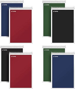 Cadernos de Anotações Espiral 8 Pacotes, 6 x 9, Regra Gregg Papel Branco, Capas Sortidas, 80 Folhas por Caderno/8 Cadernos por Pacote, Vermelho, Preto, Azul, Verde