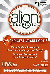 Probiótico Align, Probióticos para Mulheres e Homens, Suplemento Probiótico Diário para Saúde Digestiva*, #1 Probiótico Recomendado por Médicos e Gastroenterologistas‡, 56 Cáps