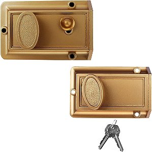 NU-SET 2723-1 Trava de Segurança Noturna e Fechadura de Trinco, Bronze.