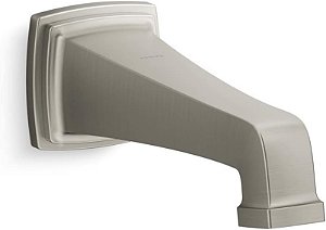 KOHLER 27407-BN Riff - Bica de Banheira de Parede sem Desviador com Conexão Slip-Fit, Torneira de Banheira, Níquel Escovado Vibrante.