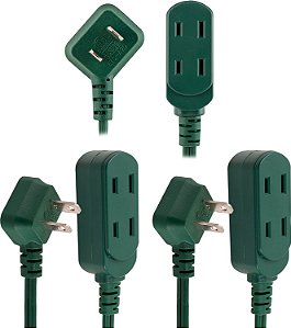Acessórios Philips, Extensão de Tomada com 3 Saídas, 15 Ft, Perfeito para Luzes de Natal, Verde, Pacote com 3, SPS3532G/37