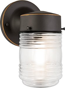 Luminária de Parede Integrada LED Interna/Externa Jelly Jar Design House 587253, Bronze cromado a óleo