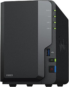 Servidor de Armazenamento de Rede Synology 2 Baias DS223 (Sem Disco)