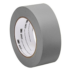 Fita adesiva de vinil/borracha 3M 2-50-3903-GRAY 3903, resistência à tração de 12,6 psi, comprimento de 50 jardas, largura de 2, 2 rolos