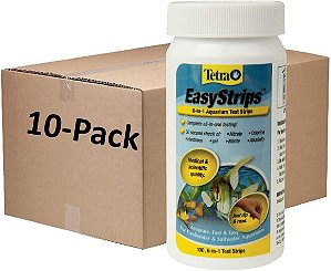 Tiras de teste Tetra EasyStrips 6 em 1 (pacote com 10) com contagem de 1000.