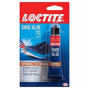 Cola para sapatos Loctite, Cola para tecido forte e flexível, Resistente à água, impacto e vibrações, Seca transparente - Frasco de 0.6 fl oz, pacote com 6 unidades