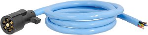 Conjunto de fiação para reboque de lâmina de 7 pinos para clima extremo e temperaturas geladas, com fios de 7 pés cortados em ângulo, classificação de -40F a 221F graus.