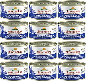 Almo Nature: Pacote de 12 unidades de Classic Complete Cat: Receita de Atum em Gelatina - Latinhas de 2.47oz, Alimento Úmido enlatado para gatos adultos, Livre de Grãos, Refeição Diária