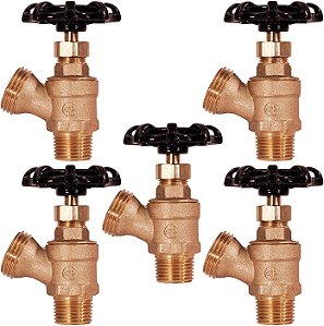 Válvula de dreno para caldeira Midline Valve 6834-5 com caixa de enchimento 1/2 in. Entrada MIP/SWT x 3/4 in. Saída MHT, em latão, livre de chumbo (pacote