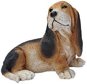 Estatua de Cachorro Basset Filhote Preto e Marrom da Design Toscano, Multicolorido